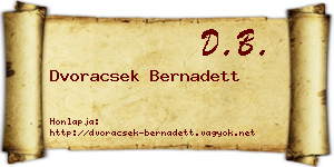 Dvoracsek Bernadett névjegykártya
