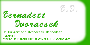 bernadett dvoracsek business card